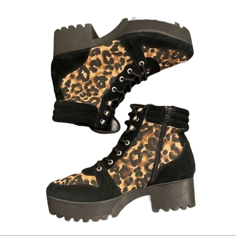 Steve Madden Platform Leopard Print Hiker Boot - Picture 1 of 12